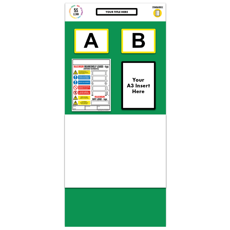 Modulean® Double Aisle Marker Rack End Board 7, White Board